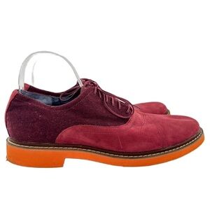 Cole haan mens Oxfords size 10.5 burgundy orange nubuck leather Nike air preppy